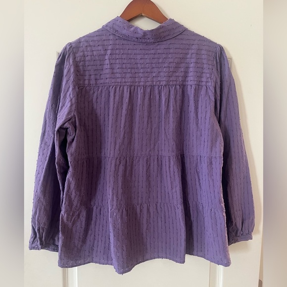 Christopher & Banks Lavender Button Down Blouse Women’s Size XL - Picture 4 of 13